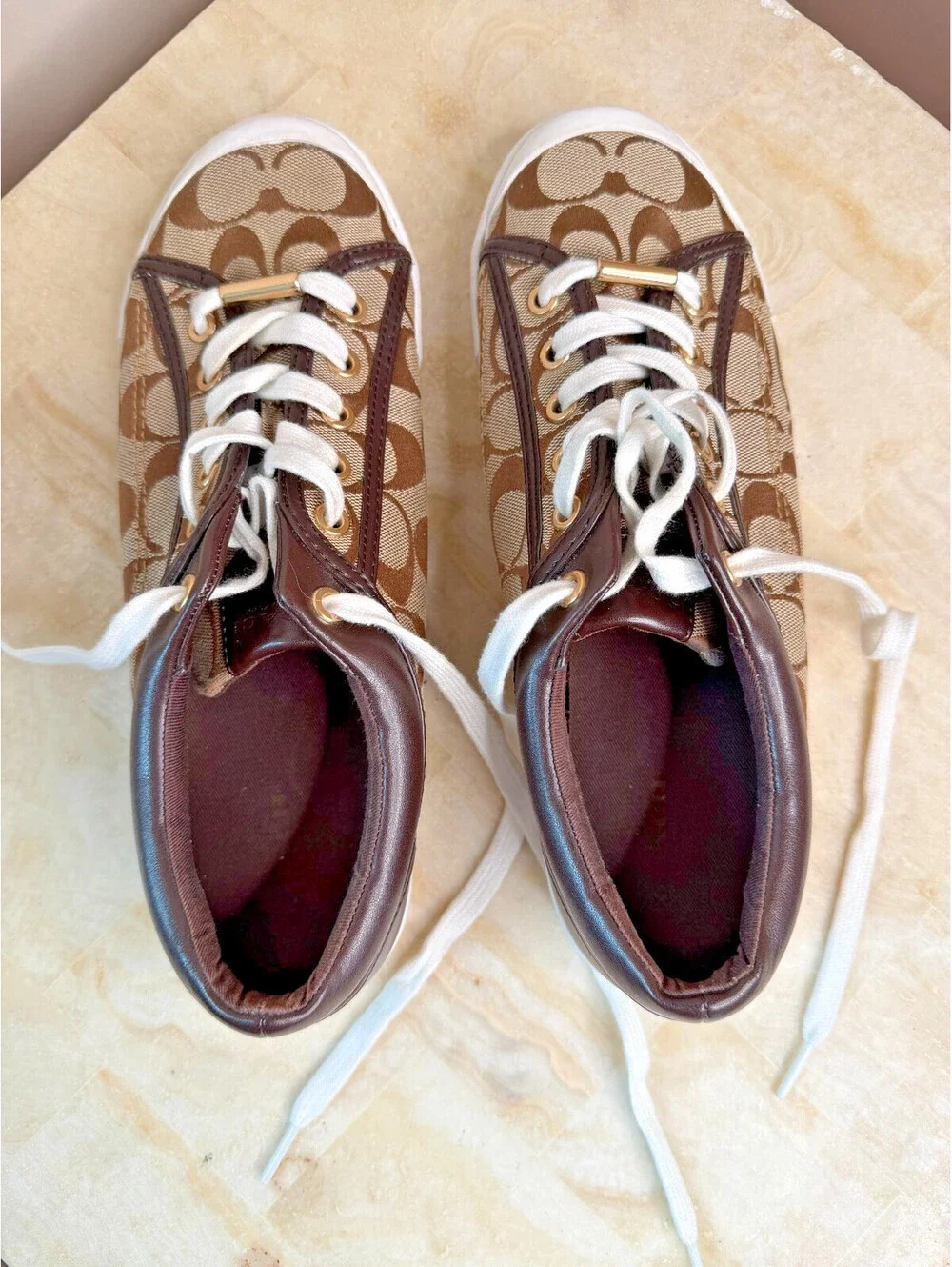 Coach Francesca A5209 Signature C Jacquard Sneakers Size 10B